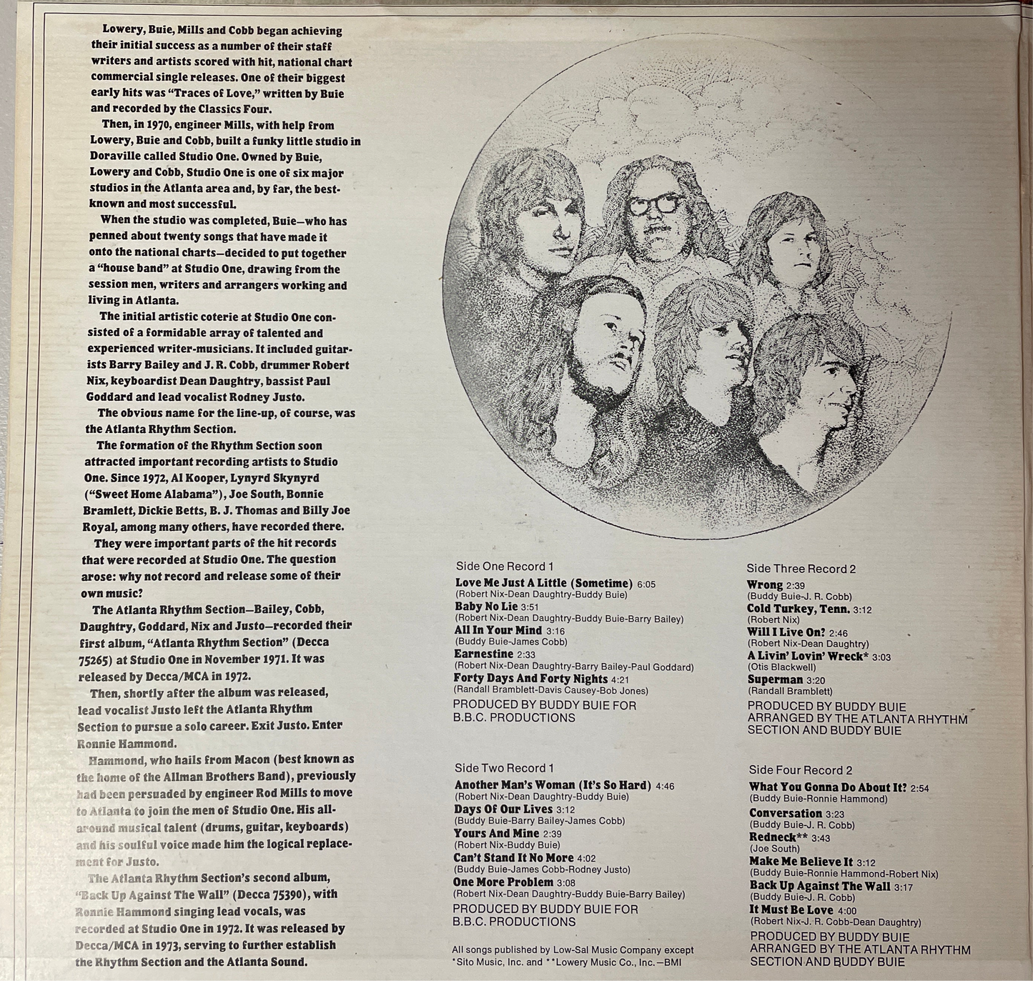 Atlanta Rhythm Section: Back up against the Wall Double Vinyl LP
