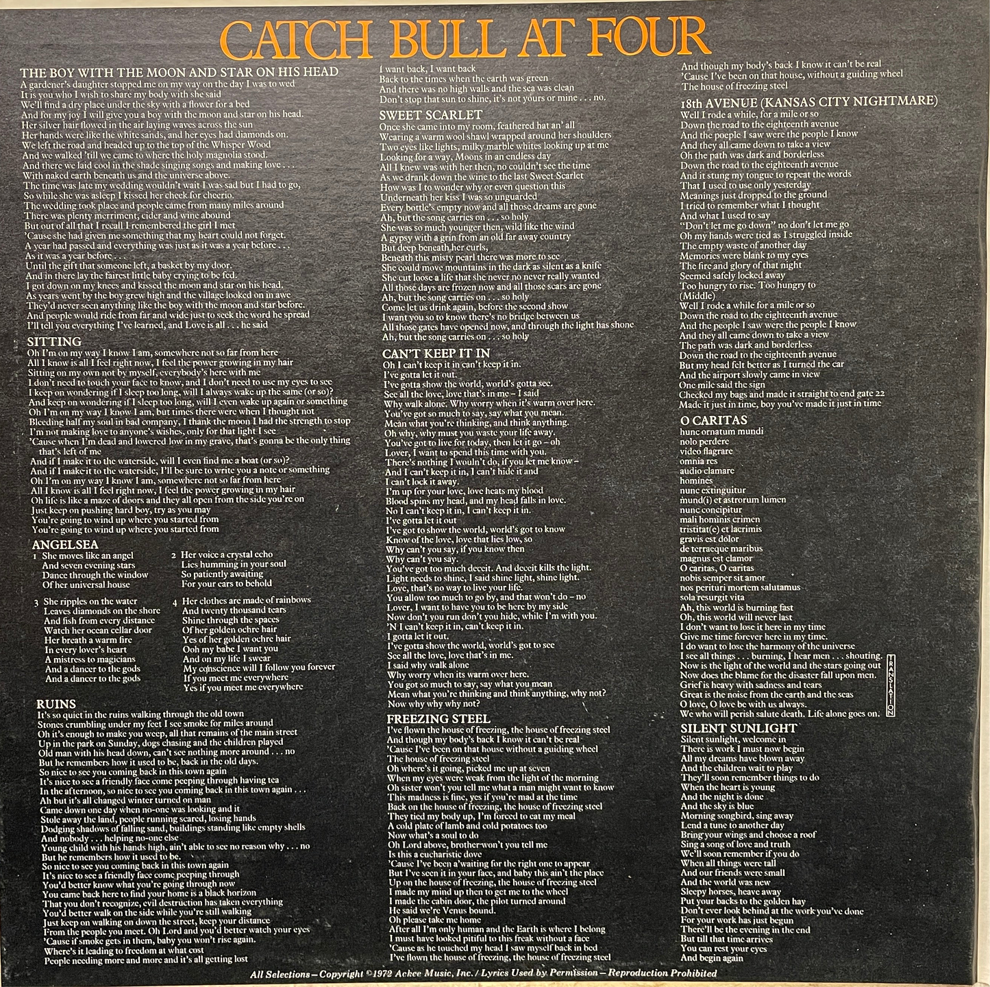 Cat Stevens: Catch Bull at Four Vinyl LP