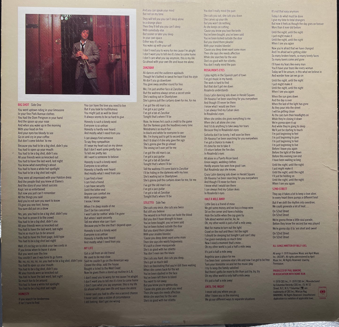 Billy Joel: 52nd Street Vinyl LP {Clearance)