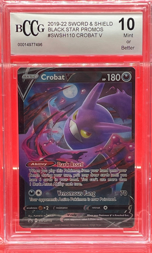 Pokemon Sword & Shield Black Star Promos Crobat V (BCCG Graded 10 MINT)