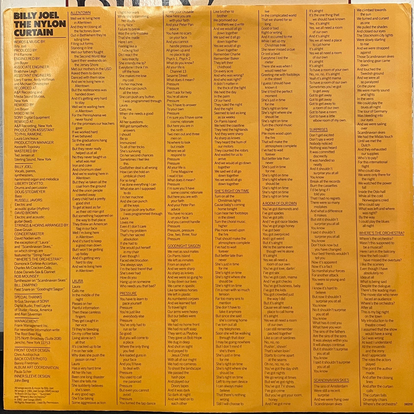 Billy Joel: The Nylon Curtain Vinyl LP