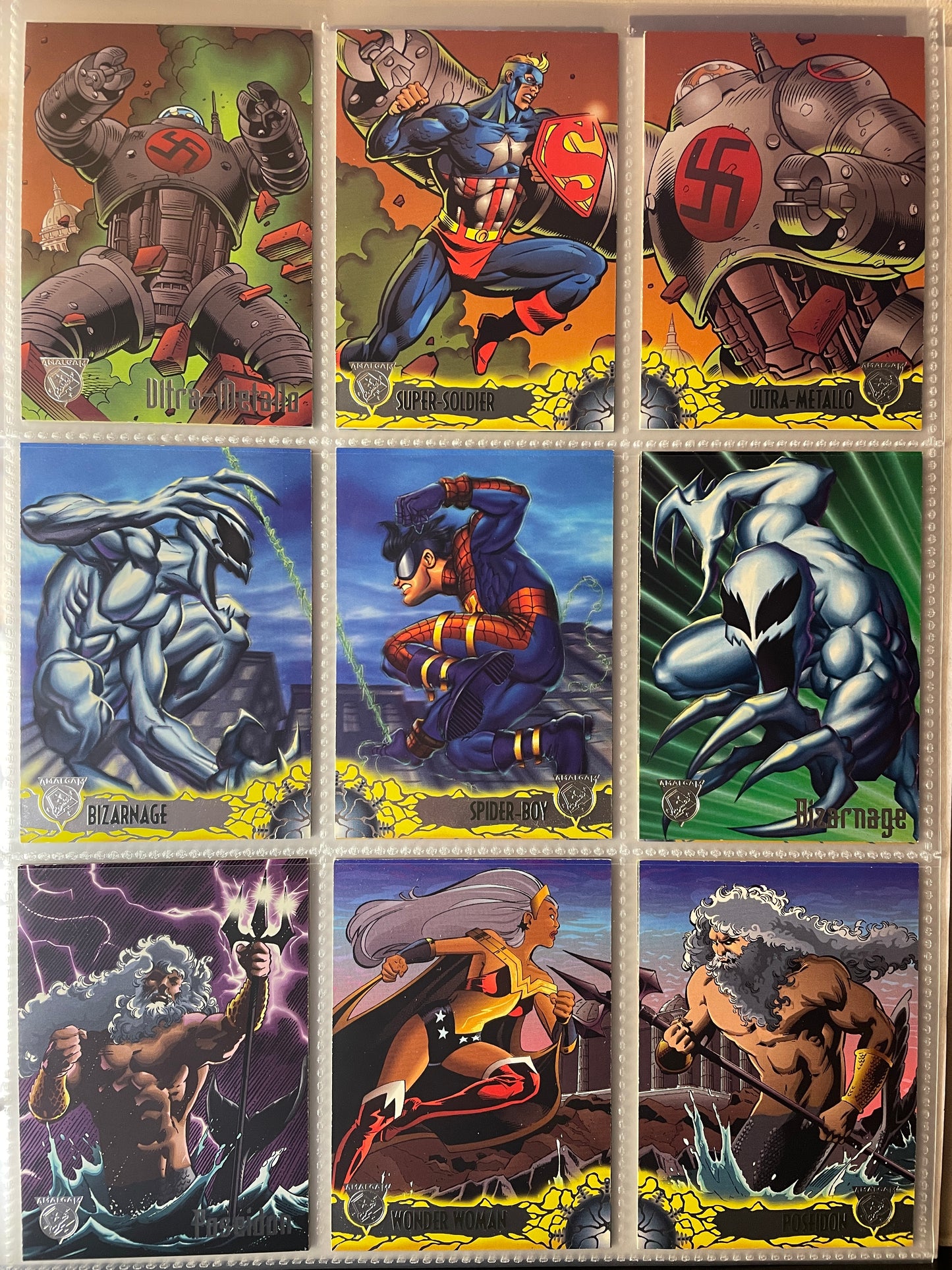 1996 Fleer\Skybox Marvel/DC Amalgam Trading card complete base set