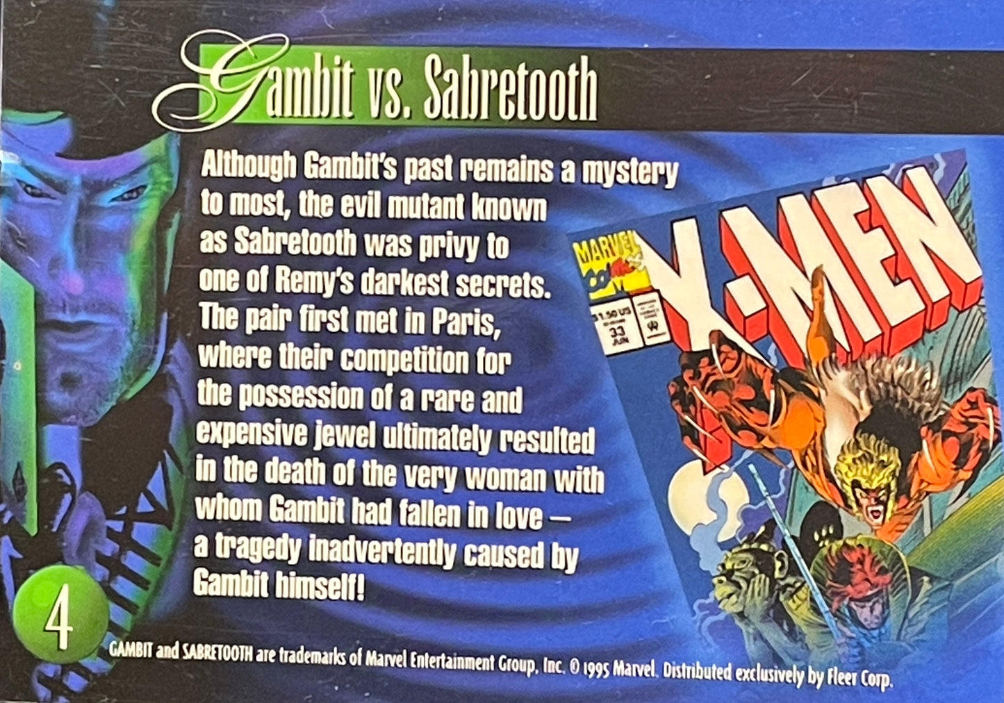 1995 Flair Marvel Annual Trading Card: #4 Gambit