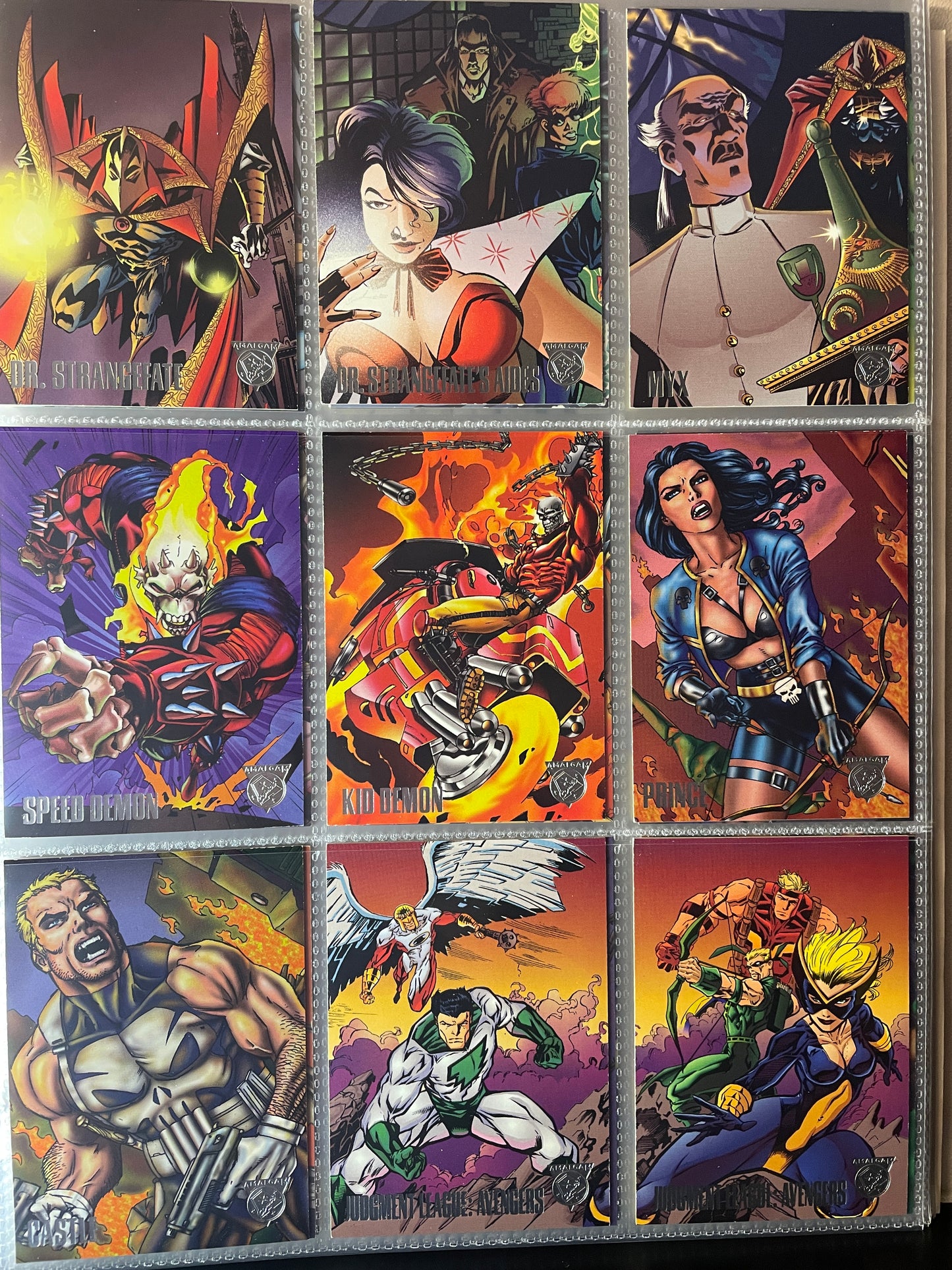 1996 Fleer\Skybox Marvel/DC Amalgam Trading card complete base set