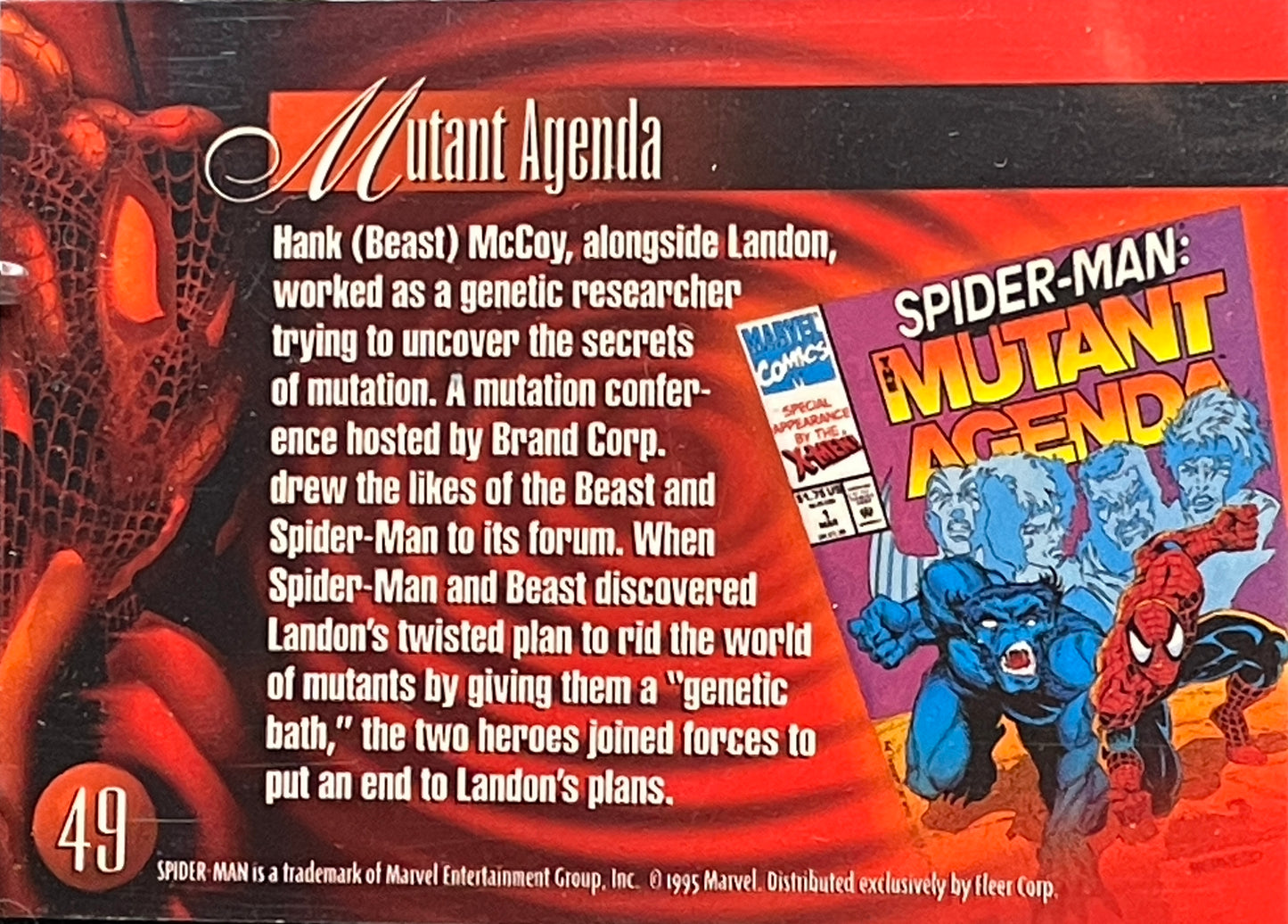 1995 Flair Marvel Annual Trading Card: #49 Spider-Man