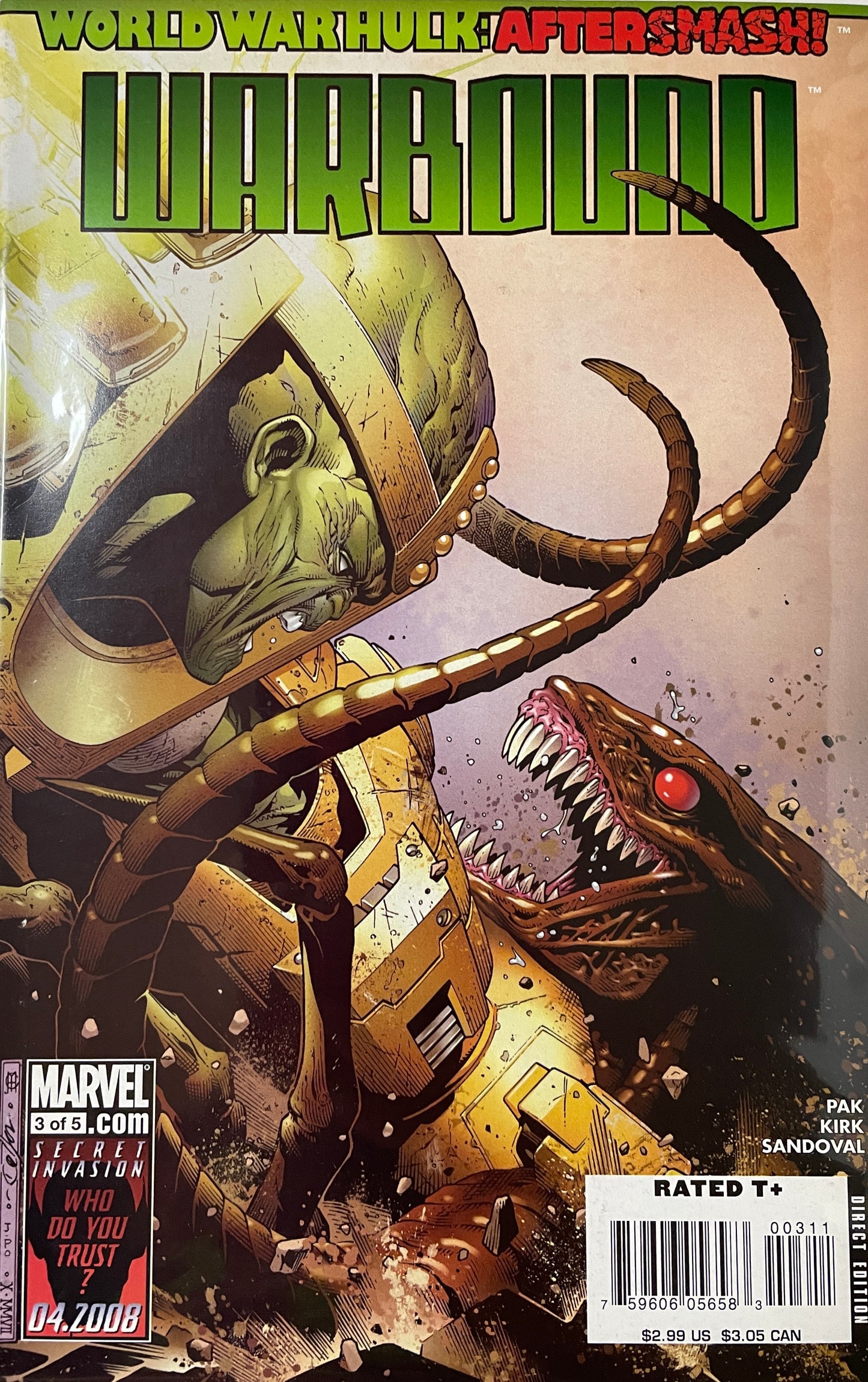 Warbound issues #1-5 complete mini series (World War Hulk: Aftersmash) (Direct Edition)