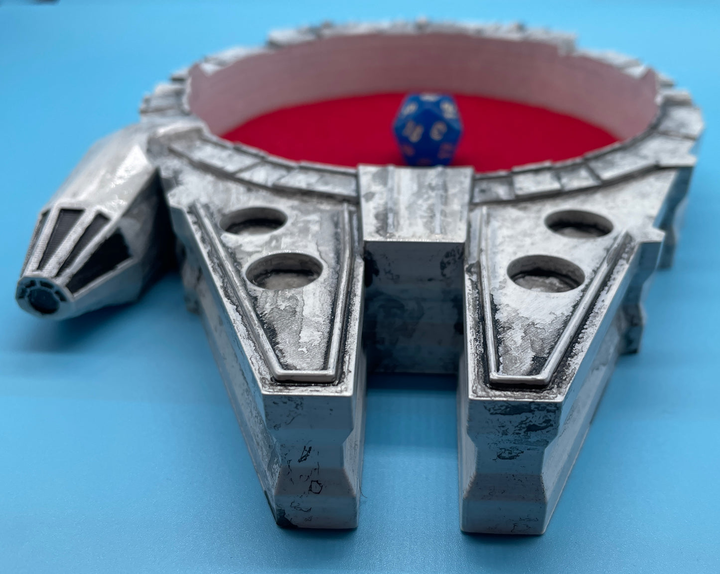 Lord Elemere's Millenium Falcon 3-D Multi-Purpose tray (Red Felt Version) with dice