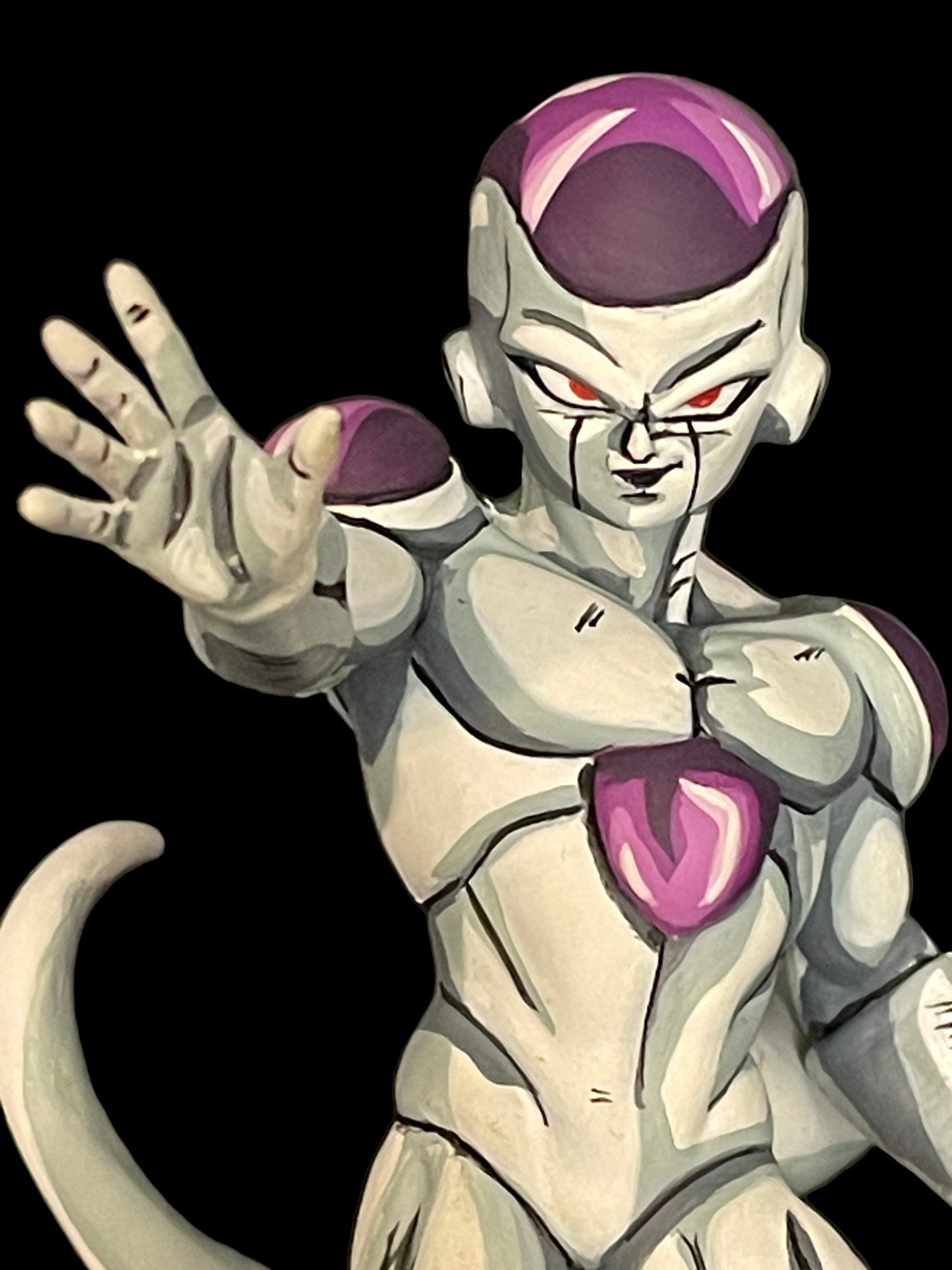 DragonBallZ Frieza PVC Figure. Hand painted by MrAnimeWorks1. Cel Shaded style. Signed by Frieza Voice actress Linda Young