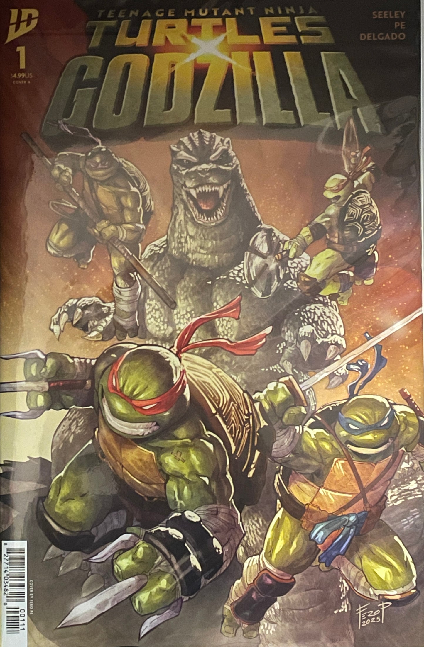 Teenage Mutant Ninja Turtles x Godzilla complete set issues #1-5