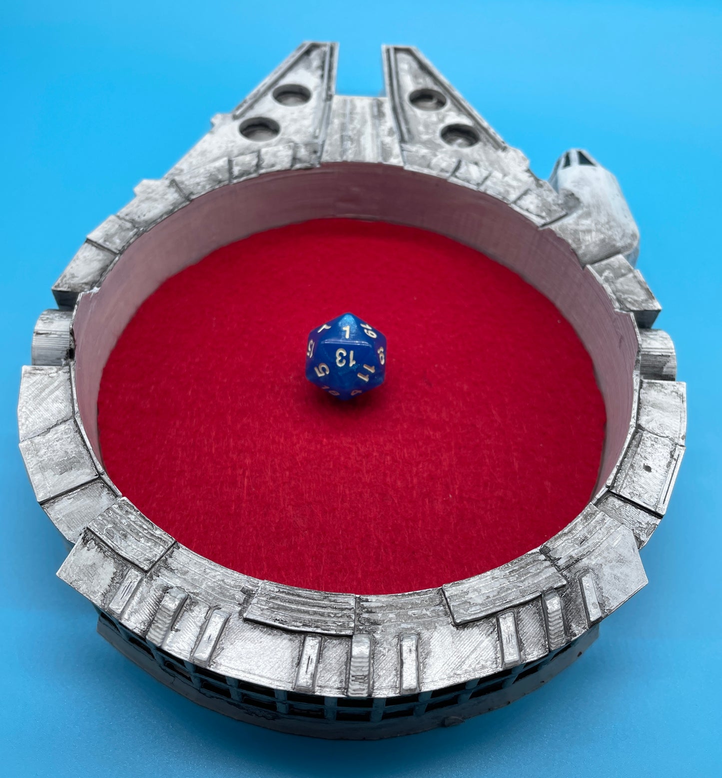 Lord Elemere's Millenium Falcon 3-D Multi-Purpose tray (Red Felt Version) with dice