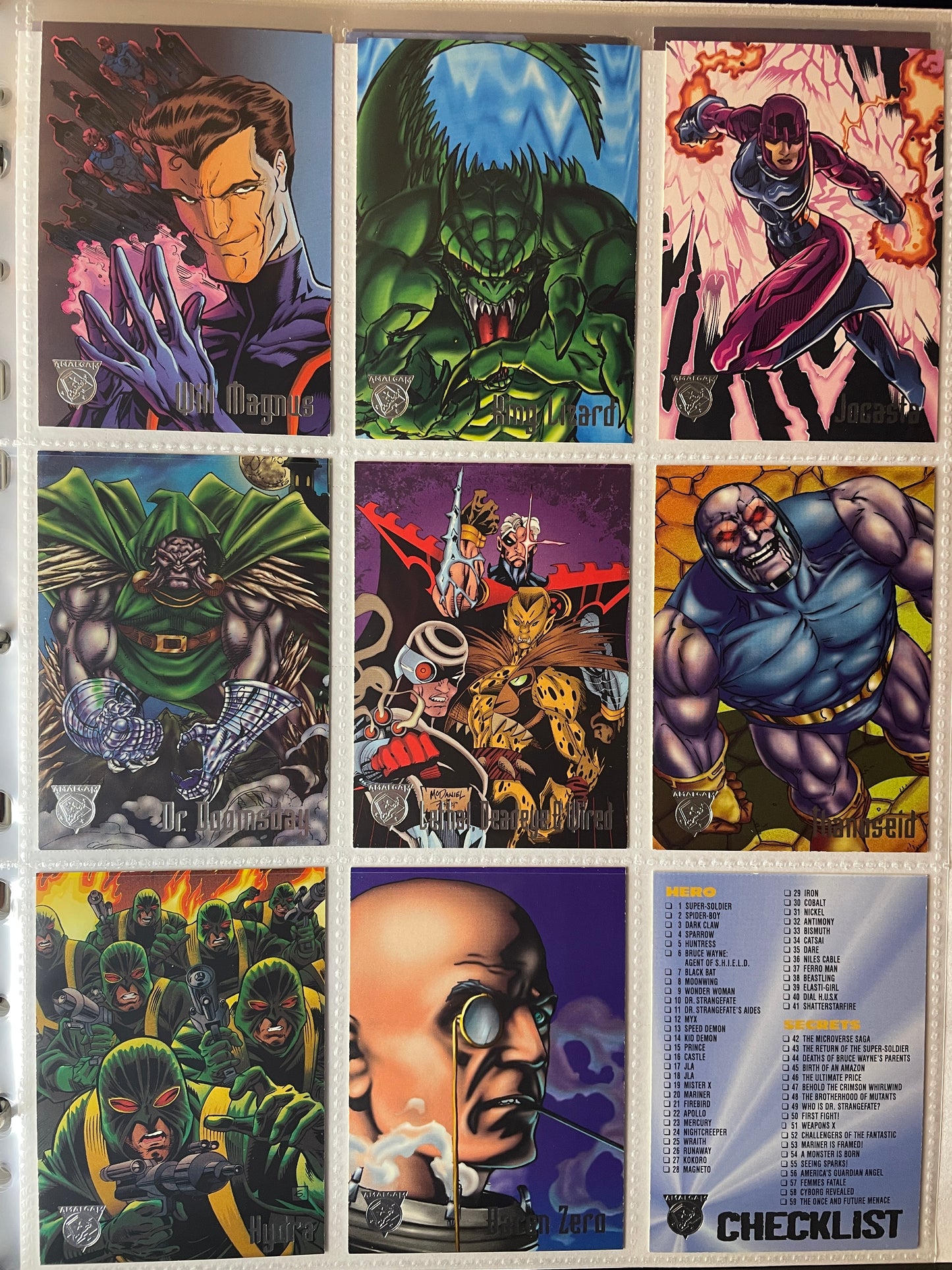 1996 Fleer\Skybox Marvel/DC Amalgam Trading card complete base set