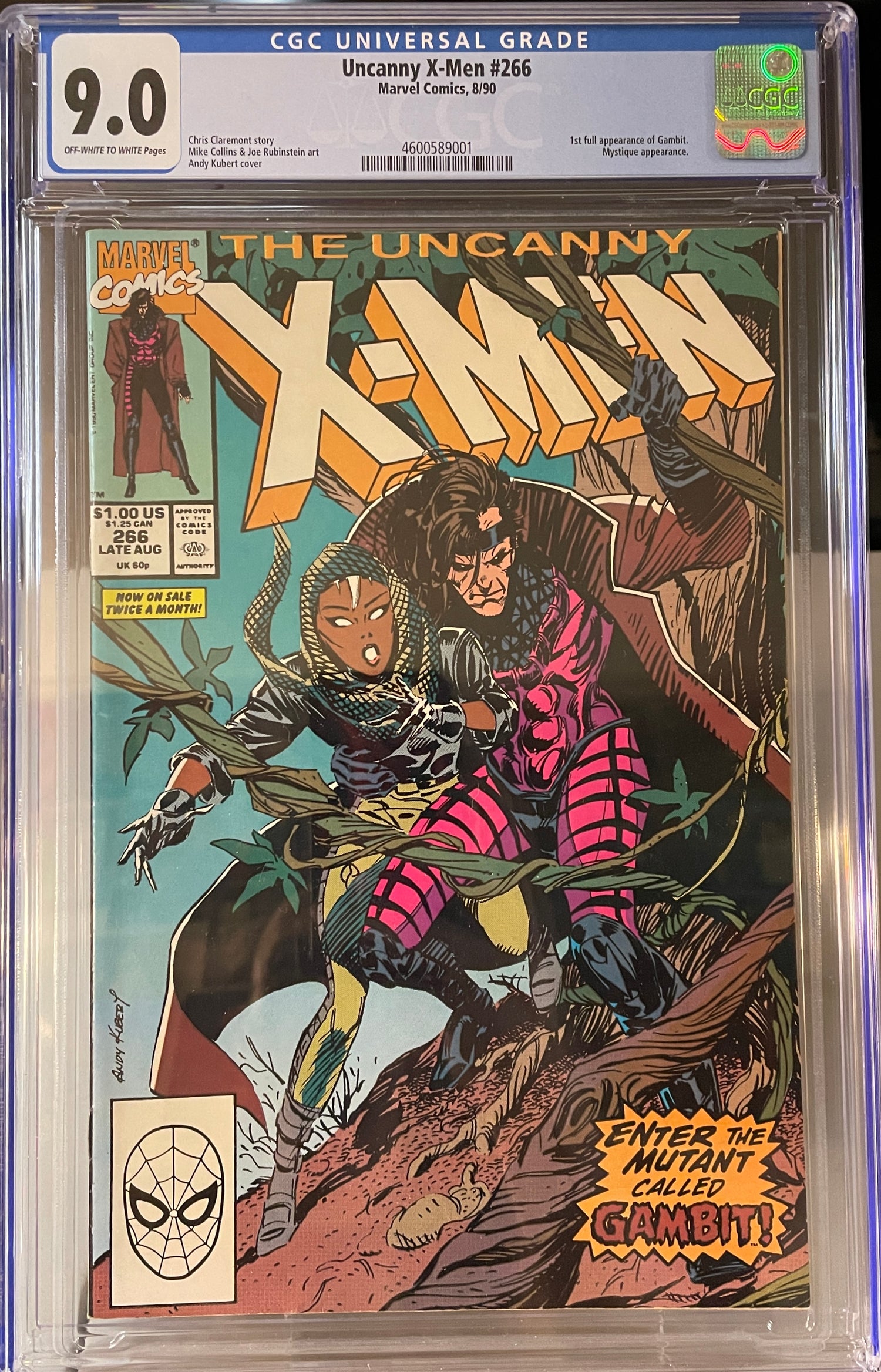 Uncanny X-Men #266 (first appearance of Gambit) CGC Graded 9.0