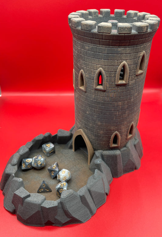 Lord Elemere’s 3-D Printed Dice Rolling Tower with matching Dice set