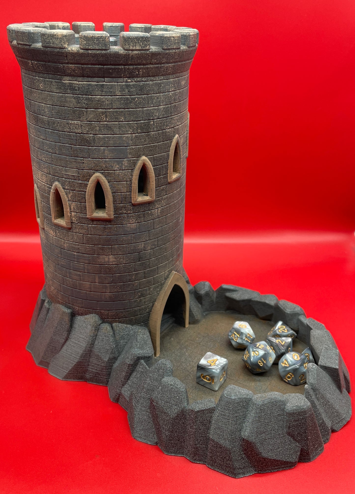 Lord Elemere’s 3-D Printed Dice Rolling Tower with matching Dice set