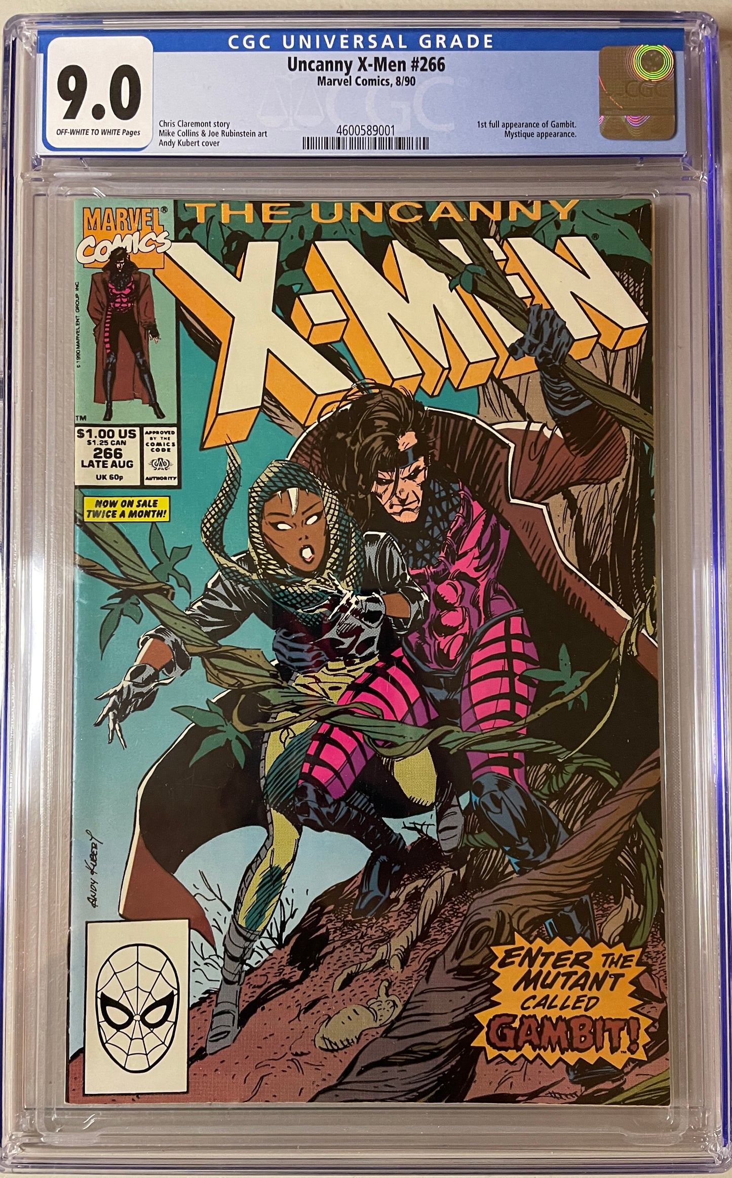 Uncanny X-Men #266 (first appearance of Gambit) CGC Graded 9.0