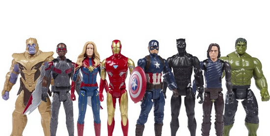 A group of 8 super hero action figures