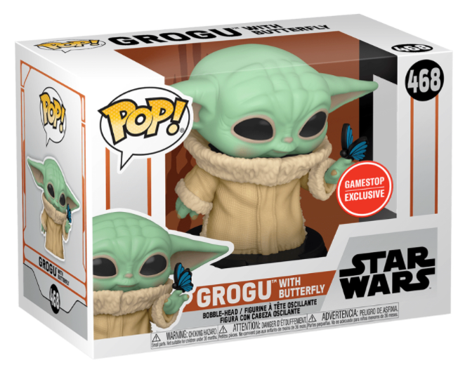 Funko Pop! #468 Grogu w/Butterfly (Gamestop Exclusive)