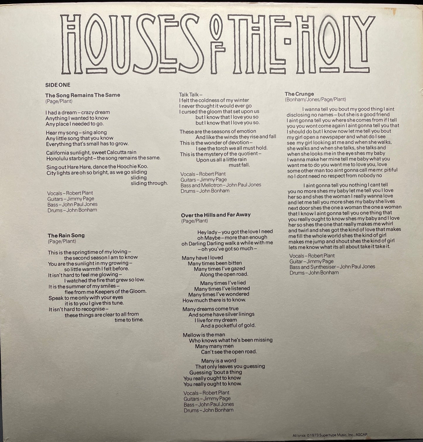 Led Zeppelin: Houses of the Holy Vinyl LP