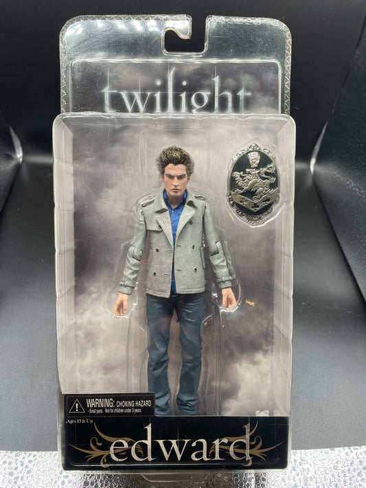 Twilight: Edward Cullen Action Figure (Still in box) Mind misspelled as "ming"on back of package