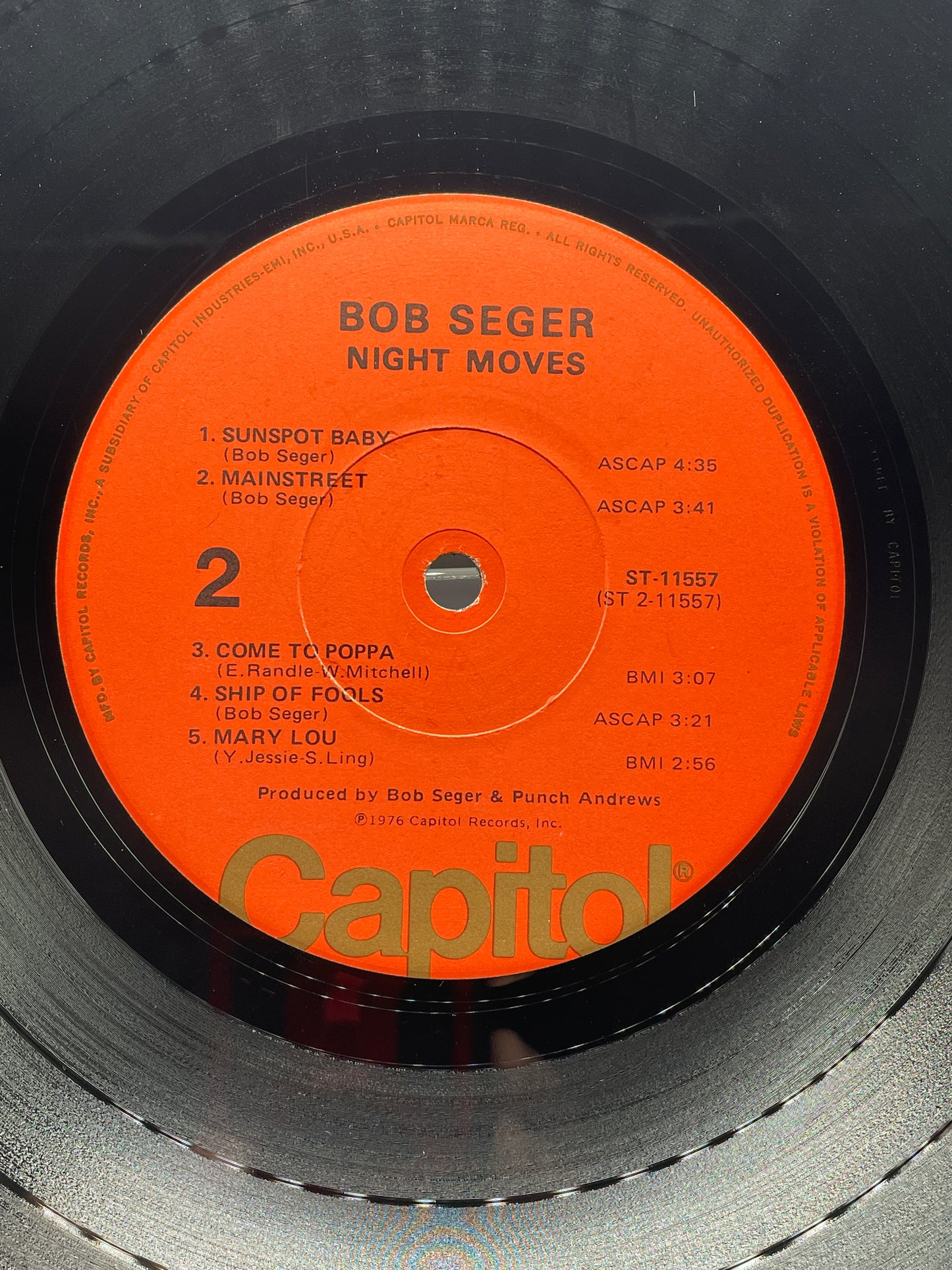 Bob Seger and The Silver Bullet Band: Night Moves Vinyl LP