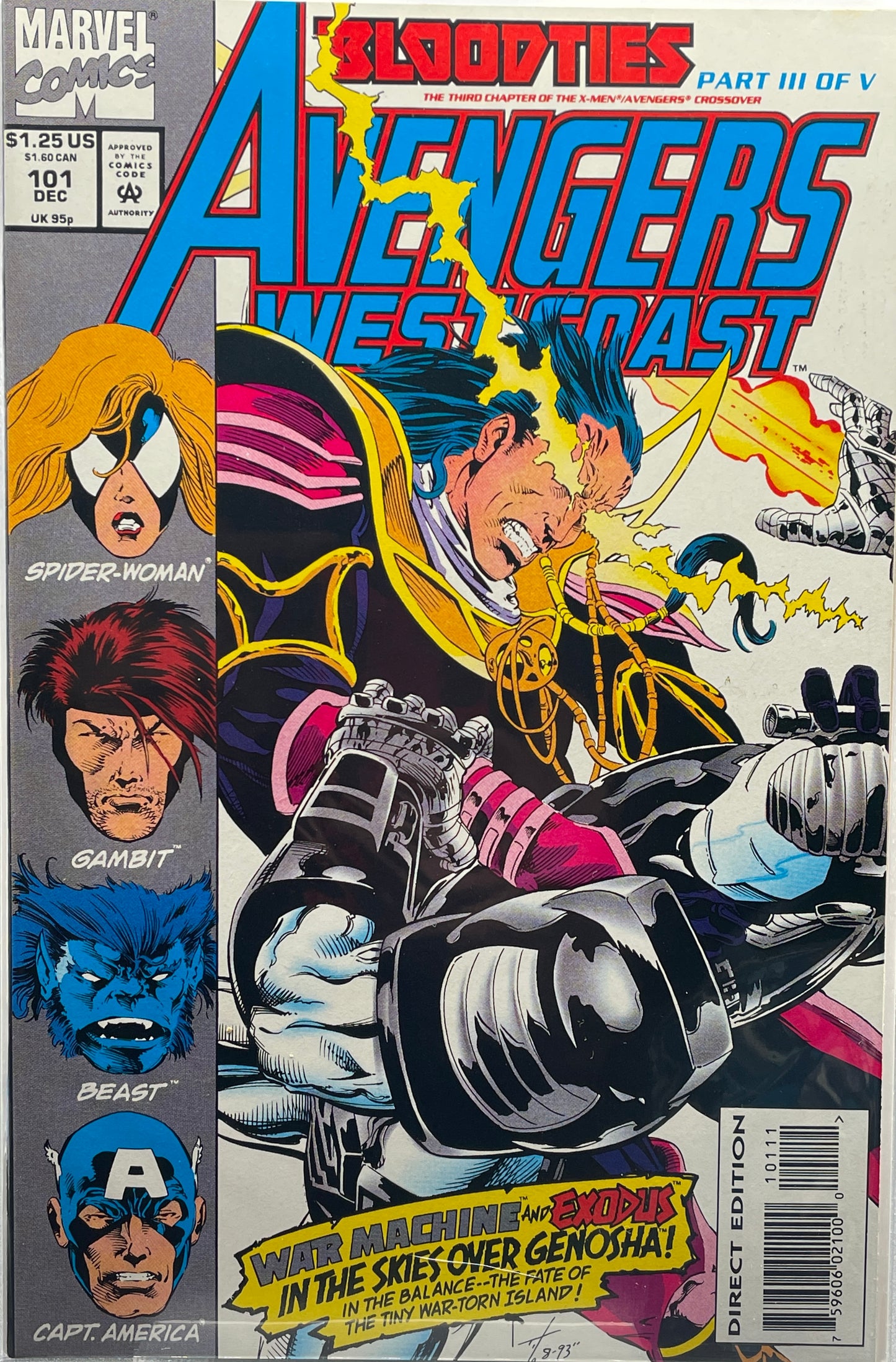 Avengers West Coast #101 "Bloodties #3 of 5 (Direct Edition)