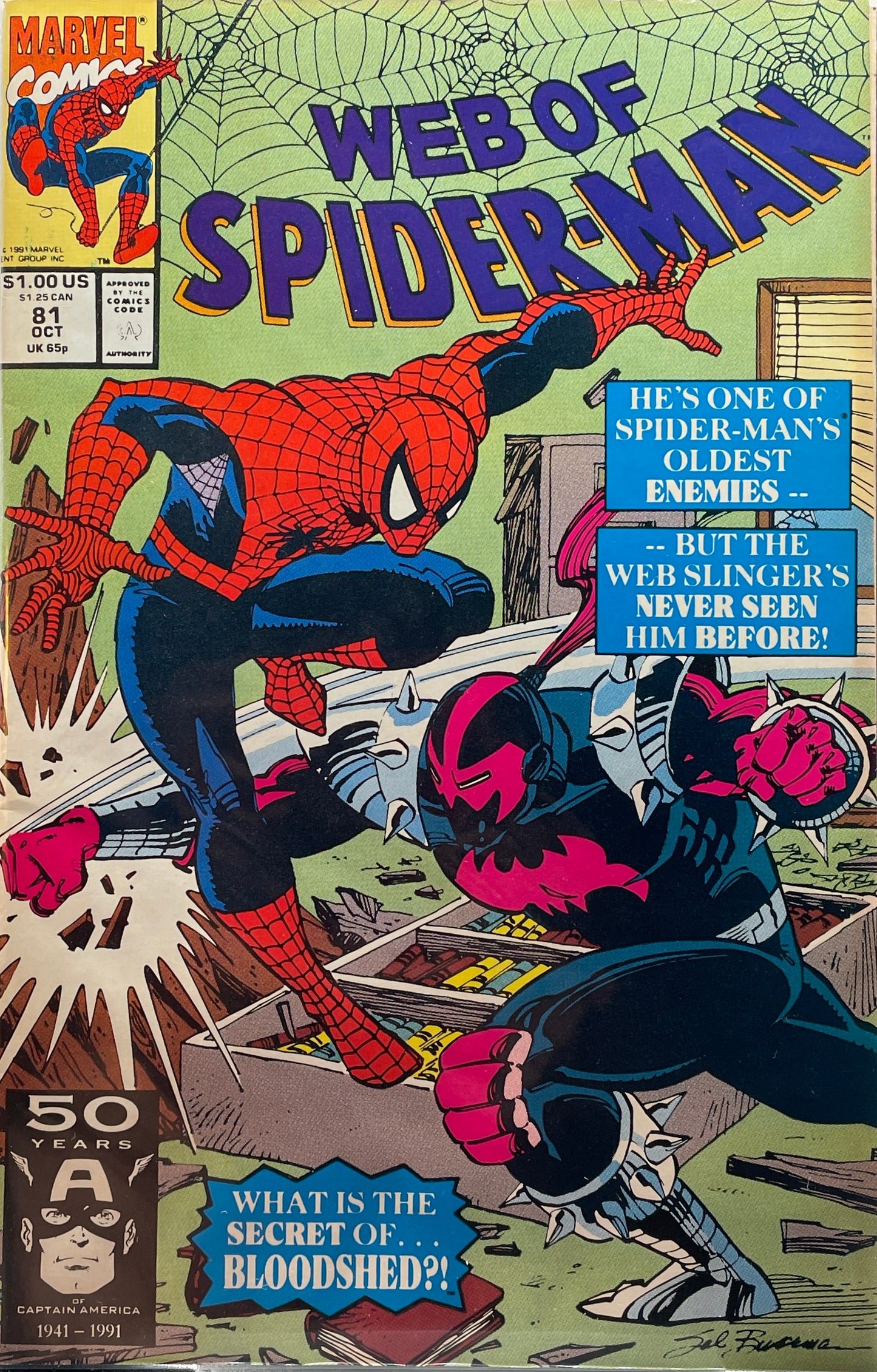 Web of Spider-Man #81 (First appearance and origin of Bloodshed) (Direct Edition)