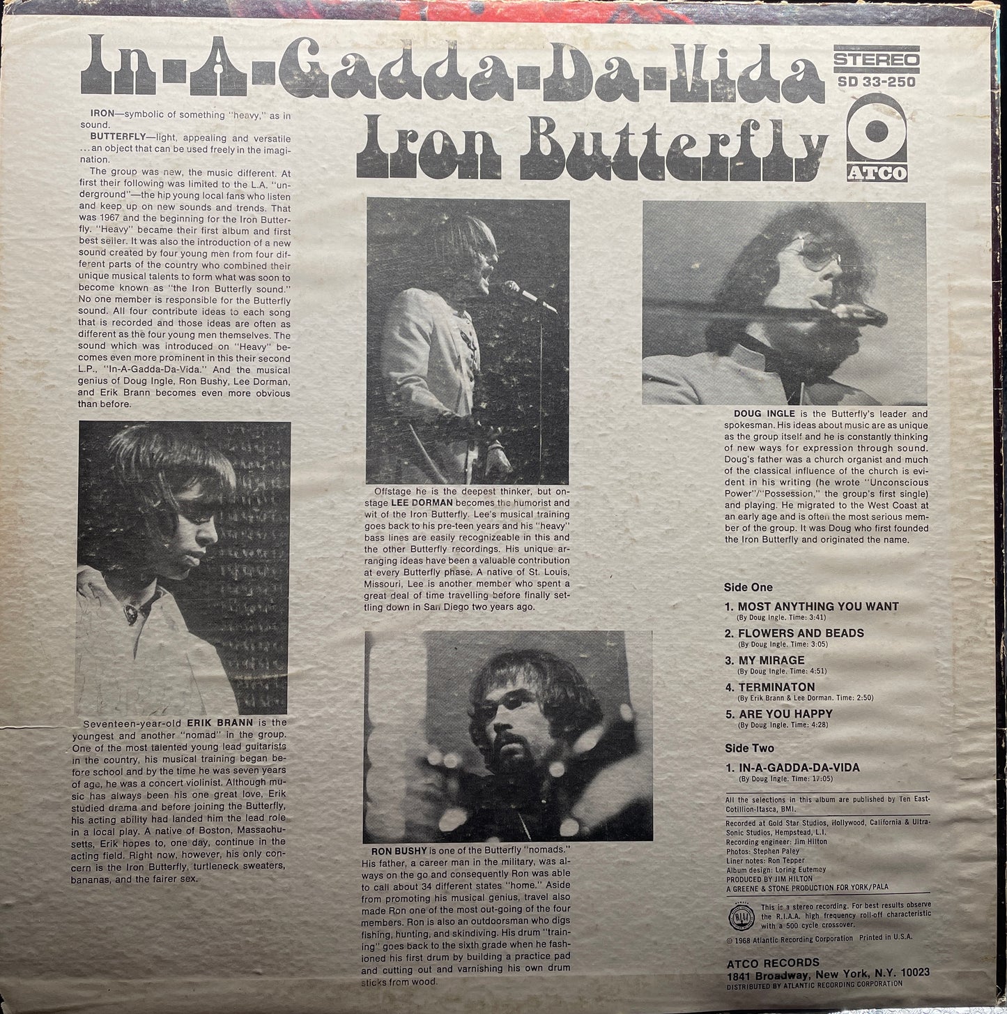 Iron Butterfly: In-A-Gadda-Da-Vida Vinyl LP (Clearance)